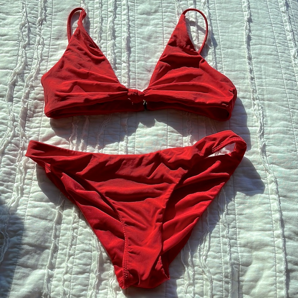 O'Neill Red Triangle Bikini Set